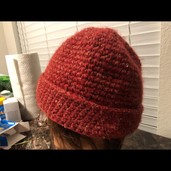 Ganeshhmal Women’s Dark Orange Hand Knit Crochet Beanie Hats Size One - Picture 7 of 10